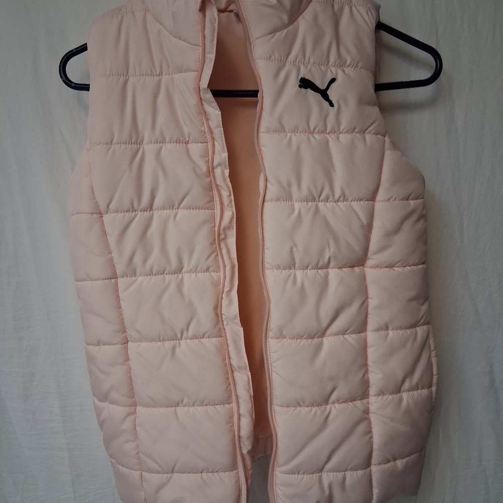 Puma Kids Light Pink Quilted Vest Size M.10/12 - Picture 13 of 16